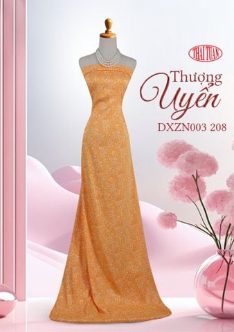 DXZN003208 Vải Gấm Thượng Uyển Họa Tiết Màu Vàng Khổ 1m15 Dài 2m5
