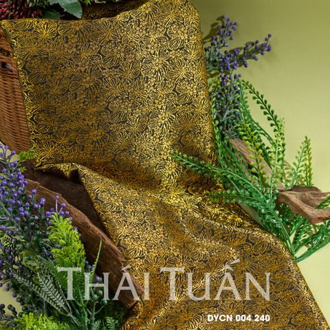 Vải Gấm Duyên Hoa Màu Vàng Đồng Khổ 1m15 x 2m5 DYCN004240