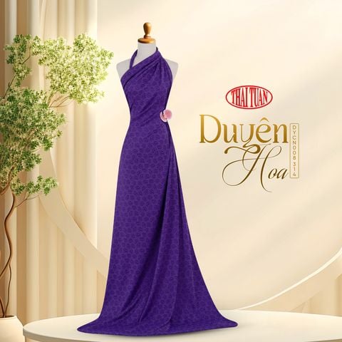 DYCN008-314 Vải Gấm Duyên Hoa Khổ Màu Tím 1m15 x 1m7