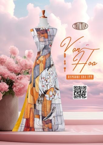 DYP6001S94ITT Vải Vạn Hoa Kim Tuyến Đính Đá Cao Cấp 1m50 x 2m3