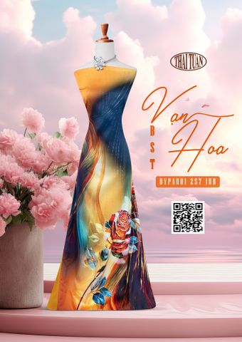 DYPA001257IUB Vải Vạn Hoa Kim Tuyến Cao Cấp 1m50 x 2m3