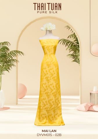Vải Tơ Tằm Mai Lan Cao Cấp Màu Vàng Khổ 2m2 DYVM01502B