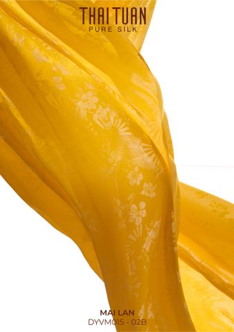 Vải Tơ Tằm Mai Lan Cao Cấp Màu Vàng Khổ 2m2 DYVM01502B