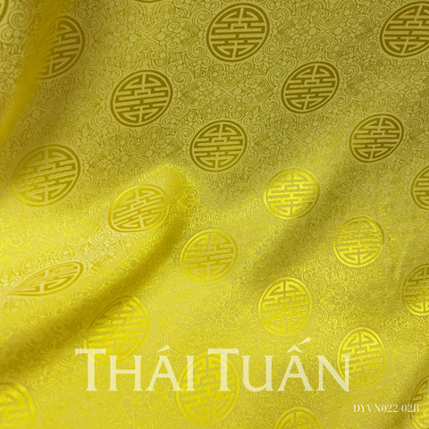 DYVN02202B Vải Tơ Tằm Phúc Thọ Màu Vàng Khổ 1m15 Dài 2m4