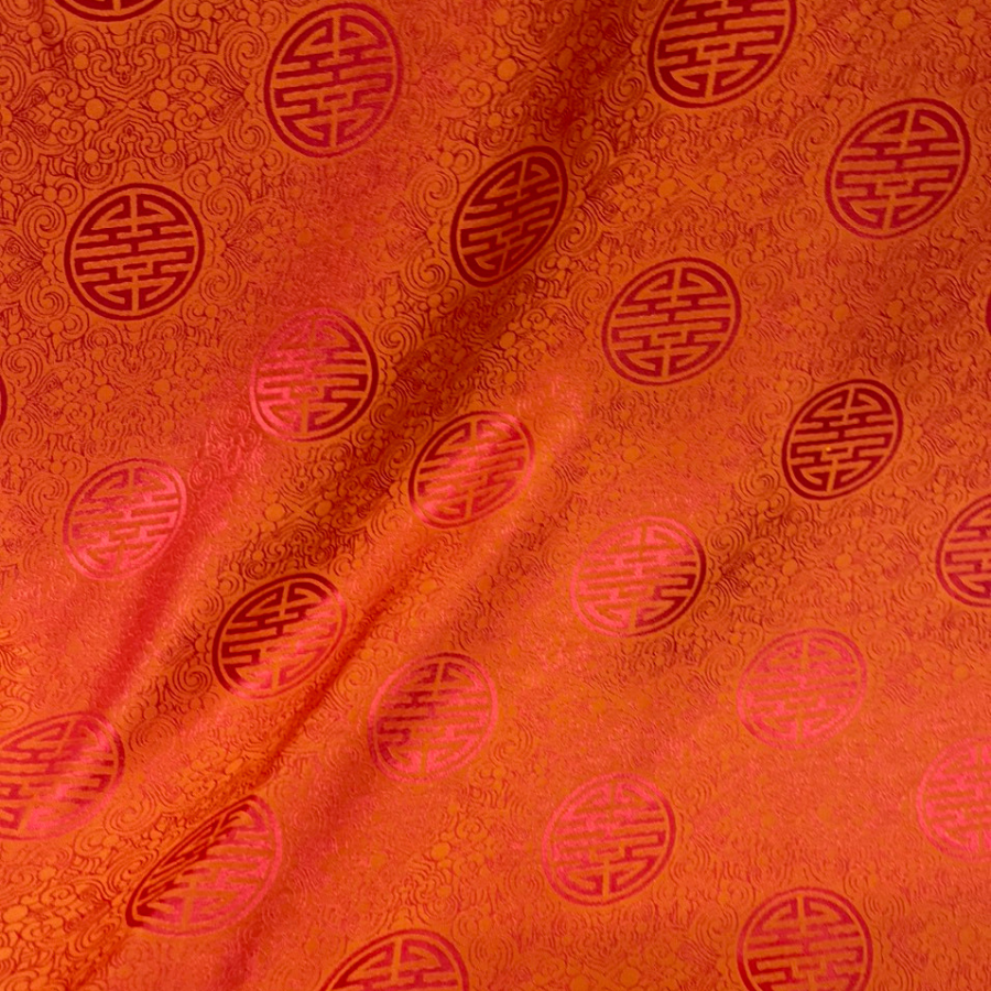 Vải Tơ Tằm Hai Tone Cao Cấp Màu Đỏ Cam Khổ 1m15 x Dài 1m1 DYVN02241A