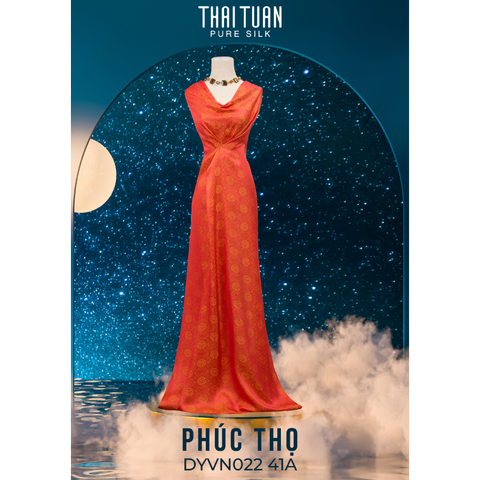 Vải Tơ Tằm Hai Tone Cao Cấp Màu Đỏ Cam Khổ 1m15 x Dài 1m1 DYVN02241A