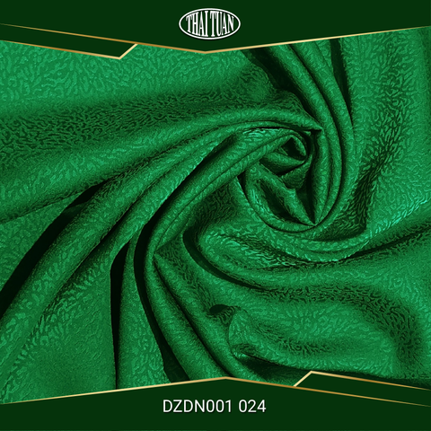 DZDN001024 Vải Gấm Thủy Hoa Màu Xanh Lá Khổ 1m15 x 2m5