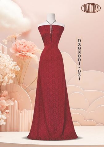 DZGN001031 Gấm Họa Tiết Màu Mận Khổ 1m15