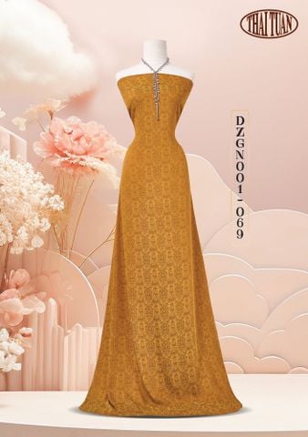 DZGN001069 Gấm Họa Tiết Màu Nâu Khổ 1m15