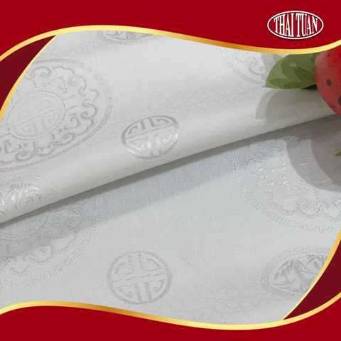 DZHN001020 Vải Gấm An Phúc Màu Trắng Khổ 1m15
