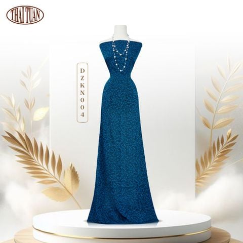 Vải Gấm Hoa Co Giãn Có Họa Tiết Màu Xanh Đen Khổ 1m15 x 2m5 DZKN004240