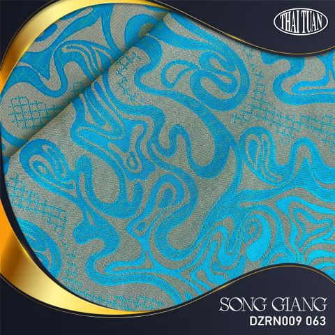 DZRN009063 Gấm Song Giang Co Giãn Màu Xanh Dương Khổ 1m15 x 2m5