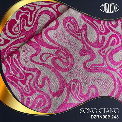 DZRN009246 Gấm Song Giang Co Giãn Màu Hồng Xám Khổ 1m15 x 2m4
