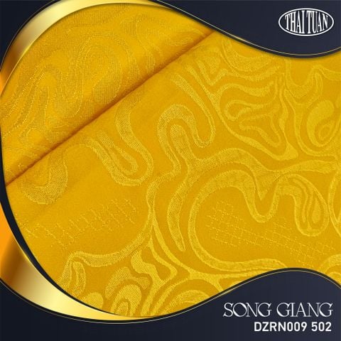 DZRN009 Gấm Song Giang Co Giãn Màu Vàng Khổ 1m15 x 2m4