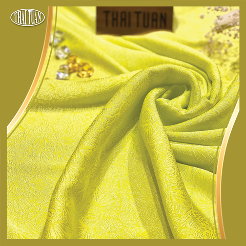 DZYN001002 Vải Gấm Hoa Lá Màu Vàng Khổ 1m15 x 2m5