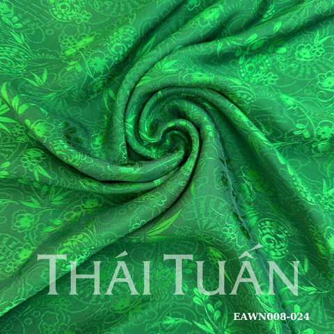 EAWN008-024 Vải Gấm Cát Phúc Màu Xanh Lá
