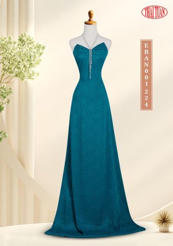 Vải Gấm Màu Xanh Hoạ Tiết Lá Khổ 1m15 x 2m5 EBAN001224