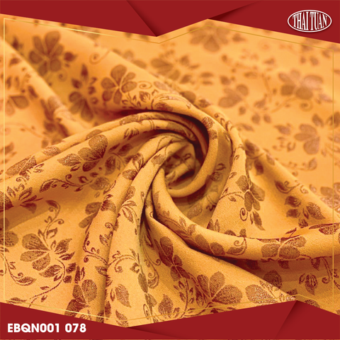 EBQN001078 Vải Hoa Co Giãn Màu Vàng Khổ 1m15 Dài 1m1