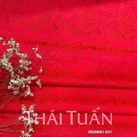 EBUN001031 Vải Gấm Hoa Văn Co Giãn Màu Đỏ Khổ 1m15 x 2m5
