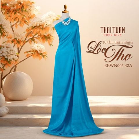 EBWN00542A Vải Tơ Tằm Lộc Thọ Màu Xanh Khổ 1m15 x 2m5