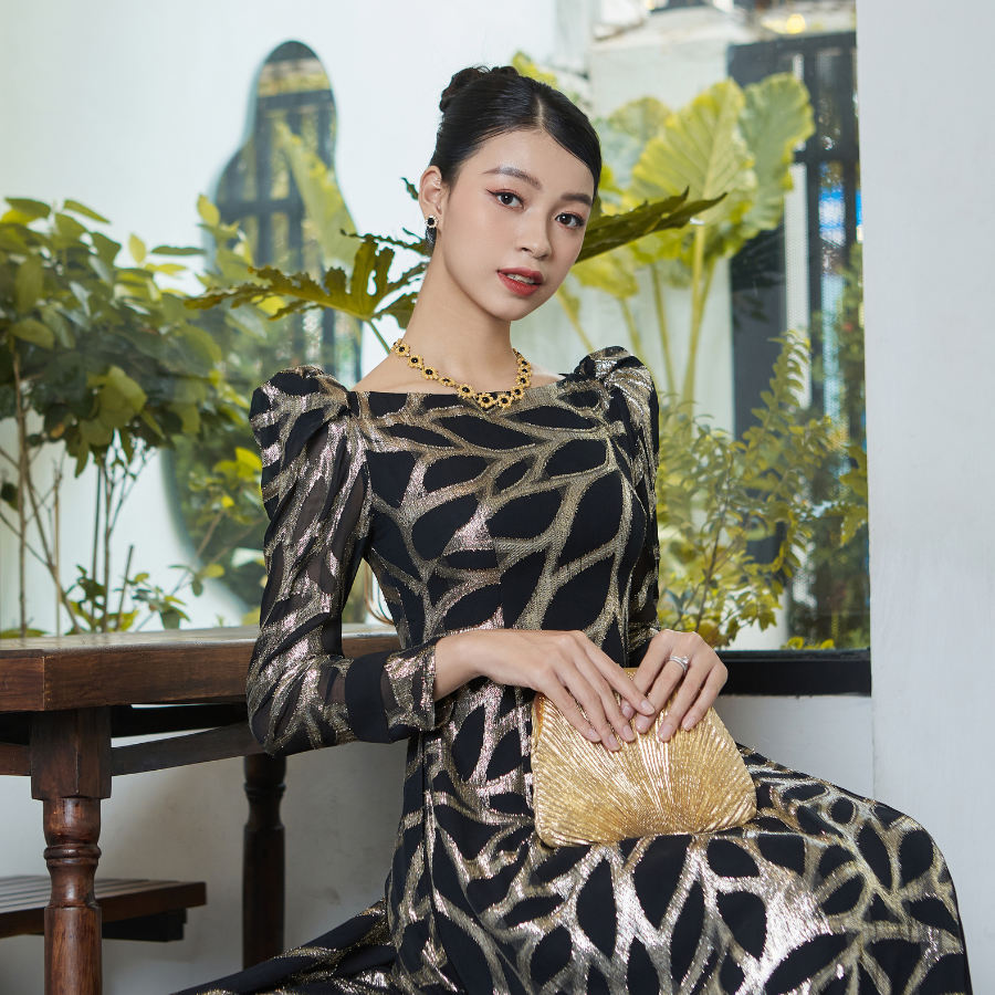 Tơ Tằm Họa Tiết Màu Đen 1m15 Dài 2m5 ECFN00340A