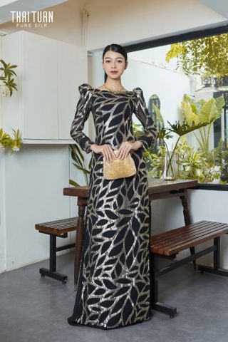 Tơ Tằm Họa Tiết Màu Đen 1m15 Dài 2m5 ECFN00340A