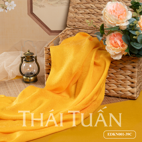 Tơ Tằm Lộc Xuân Màu Vàng Khổ 1m15 x 2m5 EDKN00139C