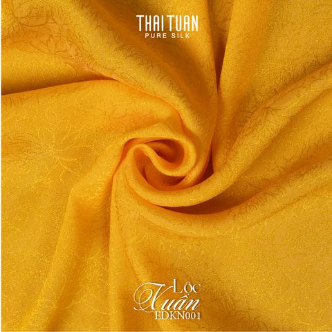 Tơ Tằm Lộc Xuân Màu Vàng Khổ 1m15 x 2m5 EDKN00139C