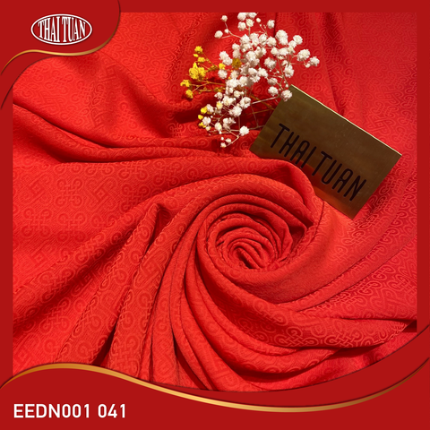 EEDN001041 Vải Gấm Hoa Văn Màu Đỏ Khổ 1m15 x 2m5