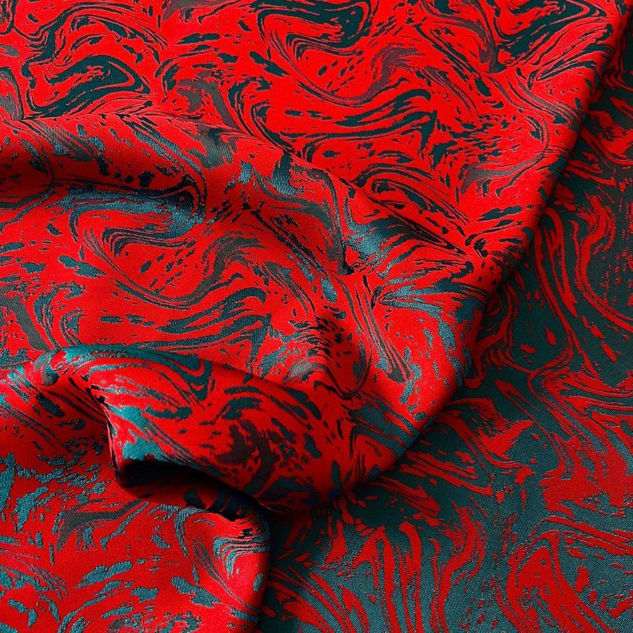 Vải Gấm Hoa Văn Co Giãn Khổ Màu Đỏ 1m50 EFSL001031