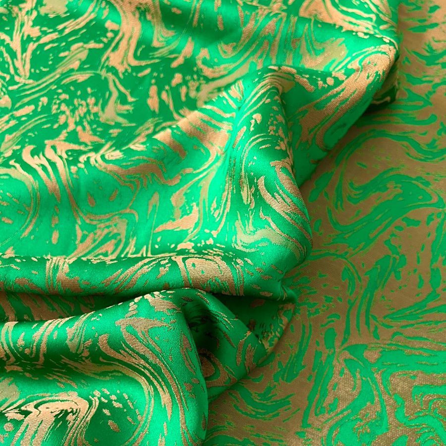 Vải Gấm Hoa Văn Co Giãn Khổ Màu Xanh Lá 1m50 EFSL001424