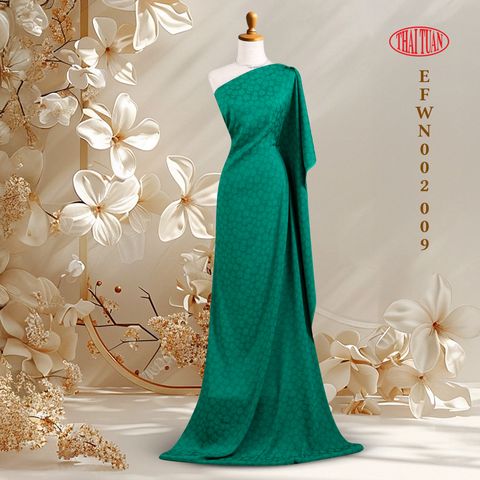 Vải Gấm Màu Xanh Lá Họa Tiết Hoa Khổ 1m15 x 2m5 EFWN002009