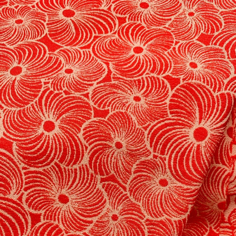 Vải Gấm Hoa Co Giãn Màu Cam Khổ 1m15 x 2m5 EHMN003007