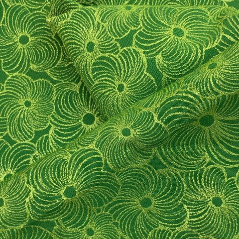 Vải Gấm Hoa Co Giãn Màu Xanh Lá Khổ 1m15 x 2m5 EHMN003224