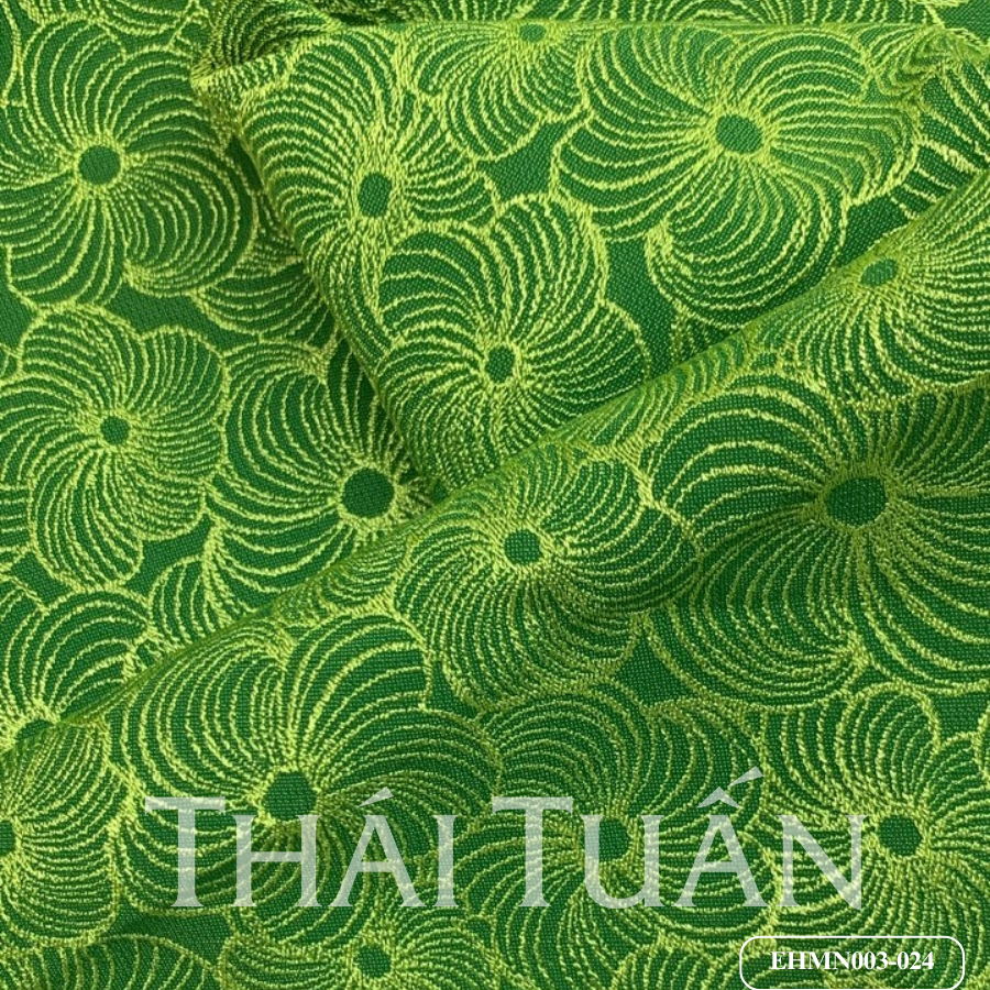 Vải Gấm Hoa Co Giãn Màu Xanh Lá Khổ 1m15 x 2m5 EHMN003224