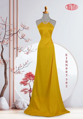 EIBN003302 Vải Gấm Hoa Co Giãn Màu Vàng Khổ 1m15 x 2m5