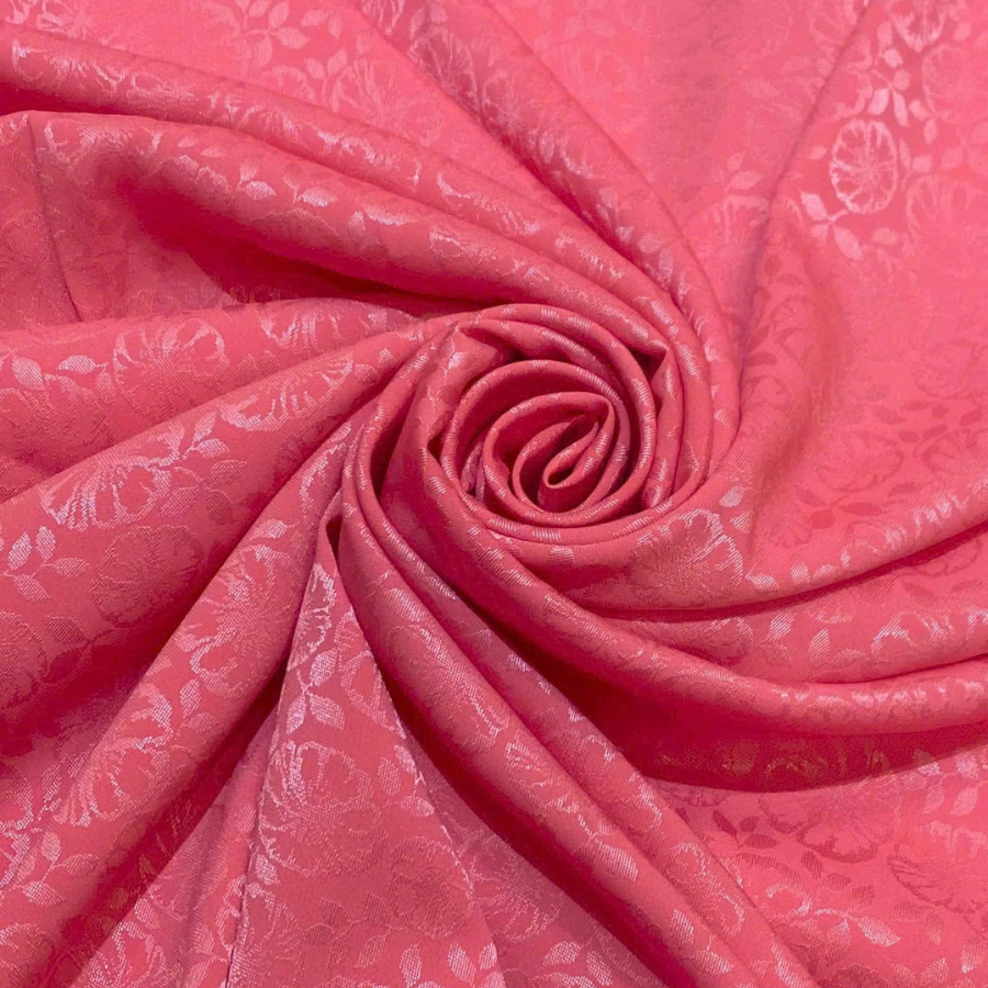 EIPN002006 Vải Gấm Màu Hồng Họa Tiết Hoa Lá Khổ 1m15 x 2m5