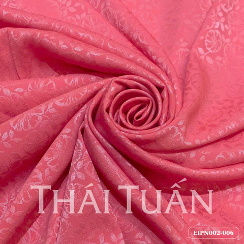 EIPN002006 Vải Gấm Màu Hồng Họa Tiết Hoa Lá Khổ 1m15 x 2m5