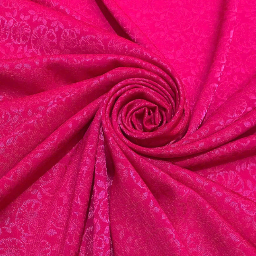 Vải Gấm Màu Hồng Cánh Sen Họa Tiết Hoa Lá Khổ 1m15 x 2m5 EIPN002046