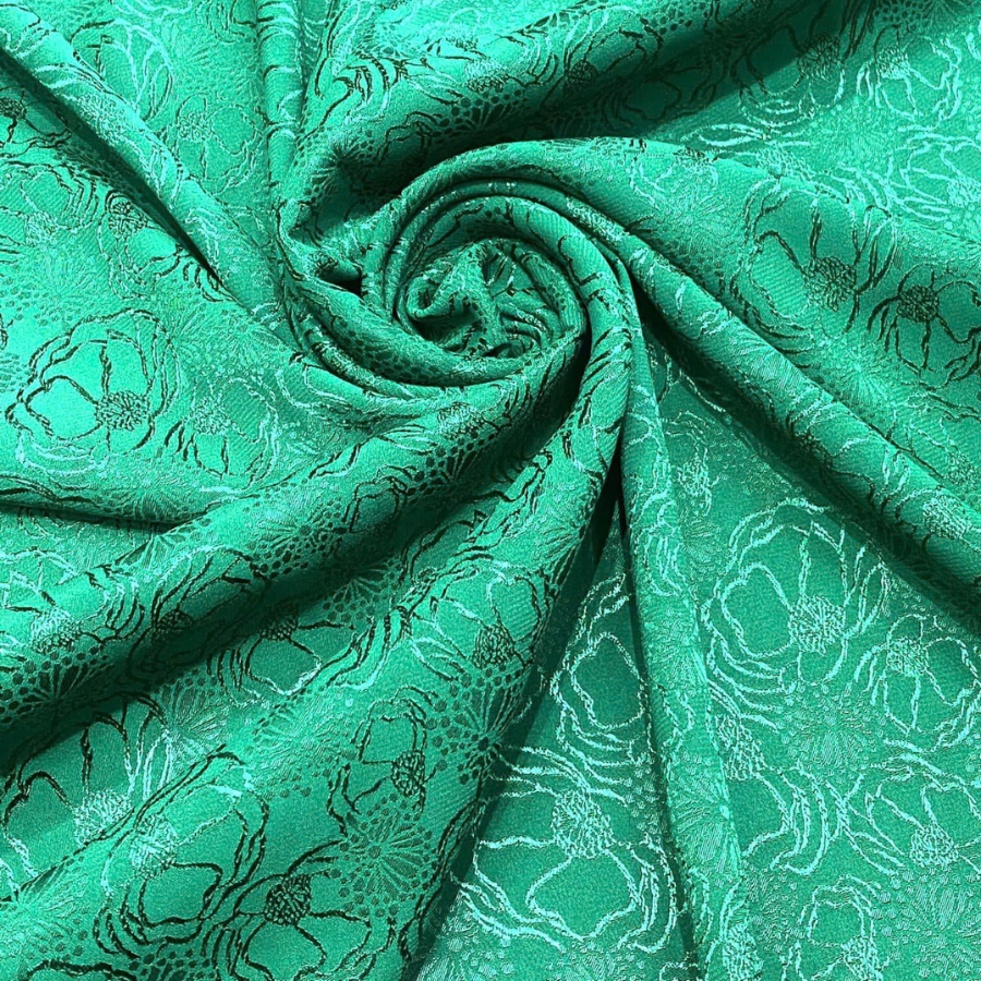 Vải Gấm Hoa Co Giãn Màu Xanh Lá Khổ 1m15 x 2m5 EIZN001024