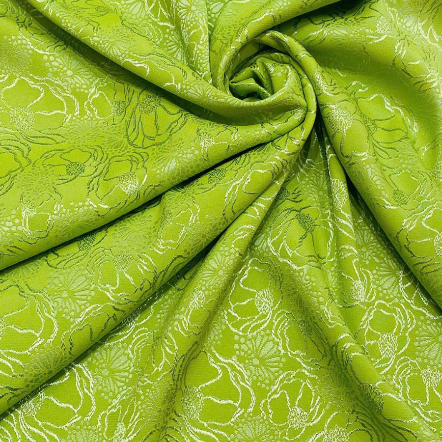 Vải Gấm Hoa Co Giãn Màu Xanh Khổ 1m15 x 2m5 EIZN001044