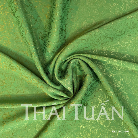 EKCL002-209 Vải Gấm Màu Xanh Lá Khổ 1m5 x 2m