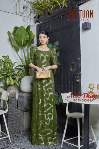 ECFN00338A Tơ Tằm Họa Tiết Màu Xanh 1m15 Dài 2m5