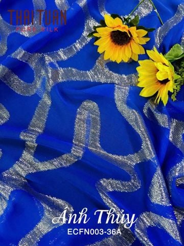 Tơ Tằm Họa Tiết Màu Xanh Dương 1m15 Dài 2m5 ECFN00336A