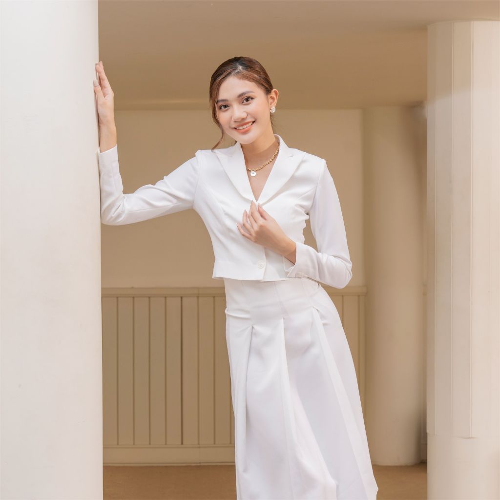 Vải Crepe Nhung Màu Trắng Khổ 1m50 APTL241079