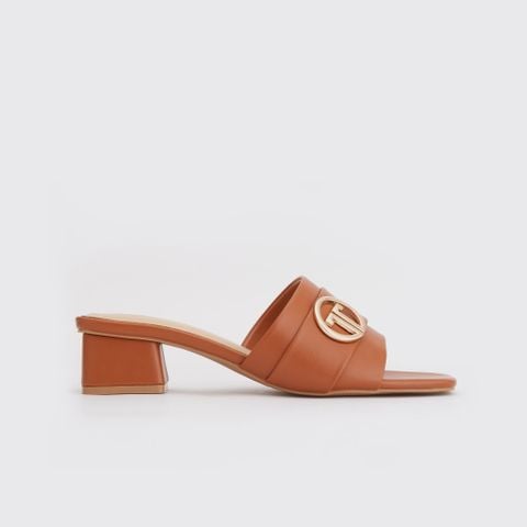 MNS0014BRN Guốc Mules Quai Ngang Màu Nâu