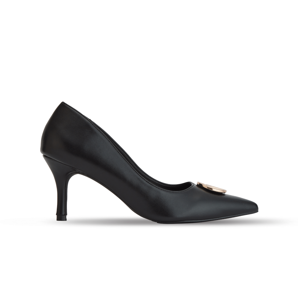 Giày Cao Gót Bít Mũi Nhọn Màu Đen MNS0001BLK