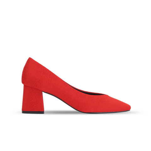 Giày Cao Gót Bít Mũi Bầu Màu Đỏ MNS0017RED