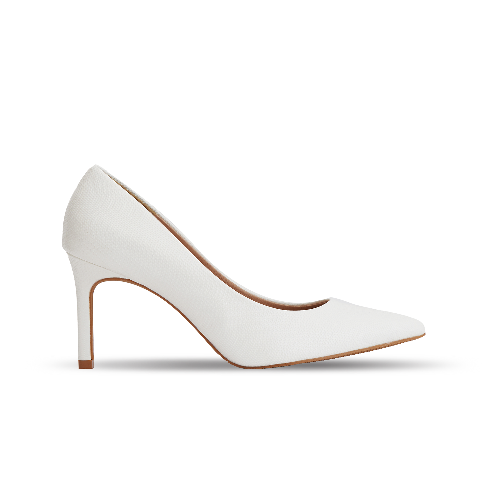 Giày Cao Gót Bít Mũi Nhọn Màu Trắng MNS0016WHT