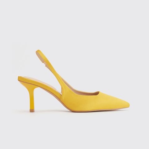MNS0012YEL Giày Sandal Mũi Nhọn Quai Ngang Hậu Màu Vàng